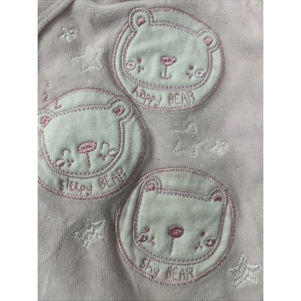 Vintage Pitter Patter Pink Baby Footed One Piece sz 0-3 Months - Picture 3 of 10